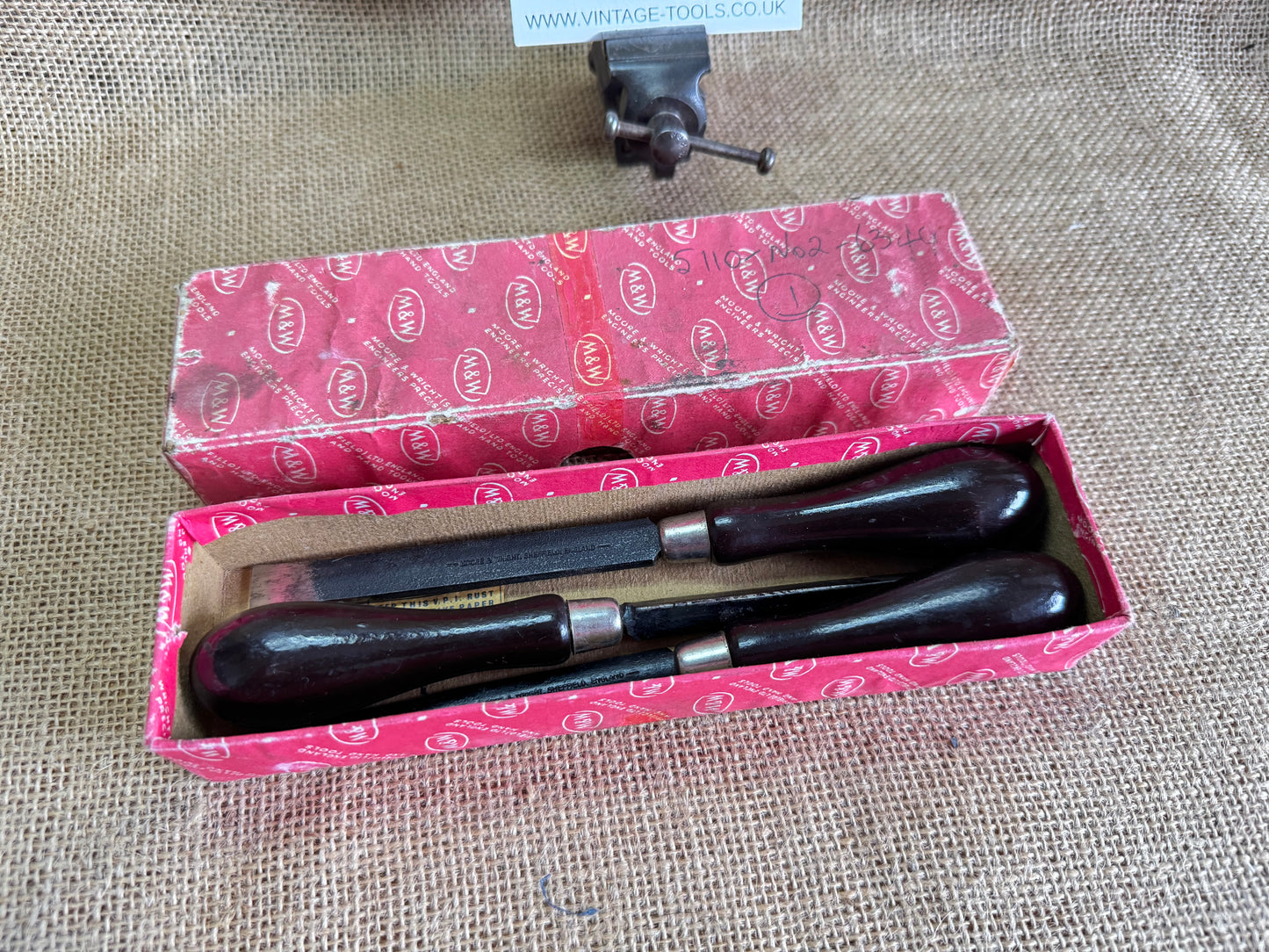 Moore & Wright No 96 Set of 3 Wooden Handle Bearing Scrapers