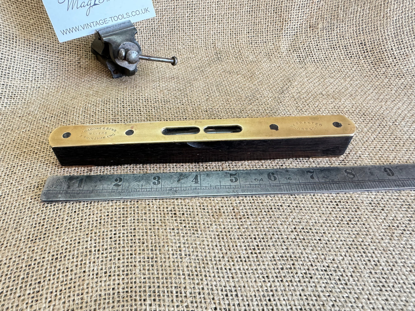 J Rabone & Sons Brass and Hardwood 8” Level