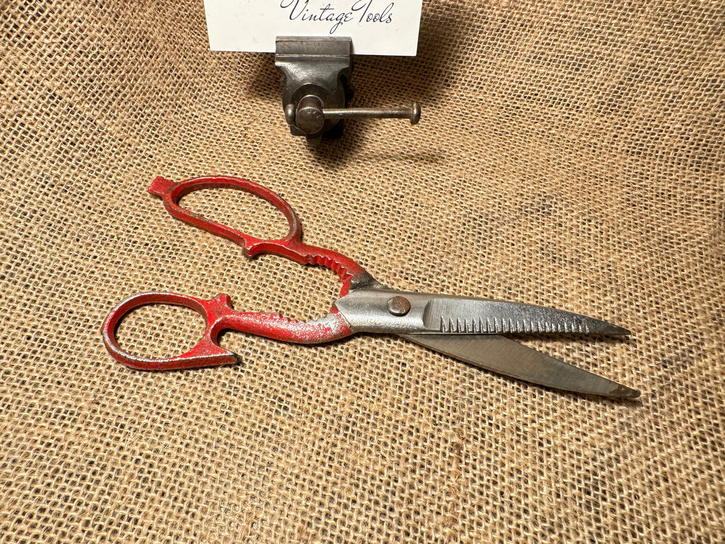Vintage Red Handled Kitchen Scissors