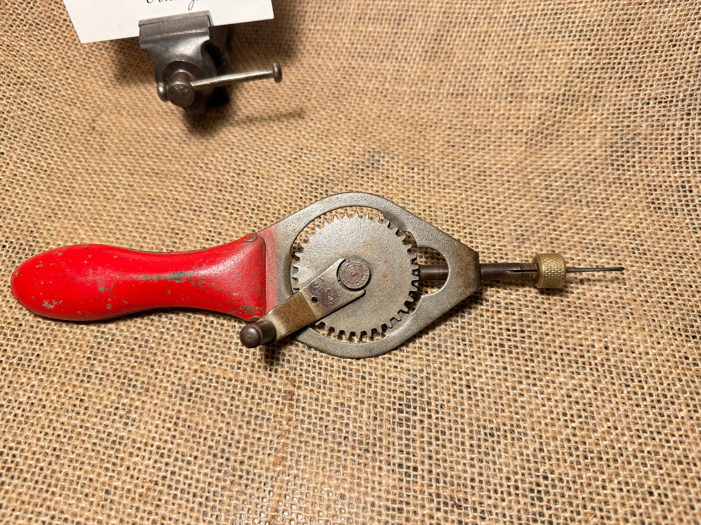 Unusual Vintage Pressed Steel Egg Beater Style Drill