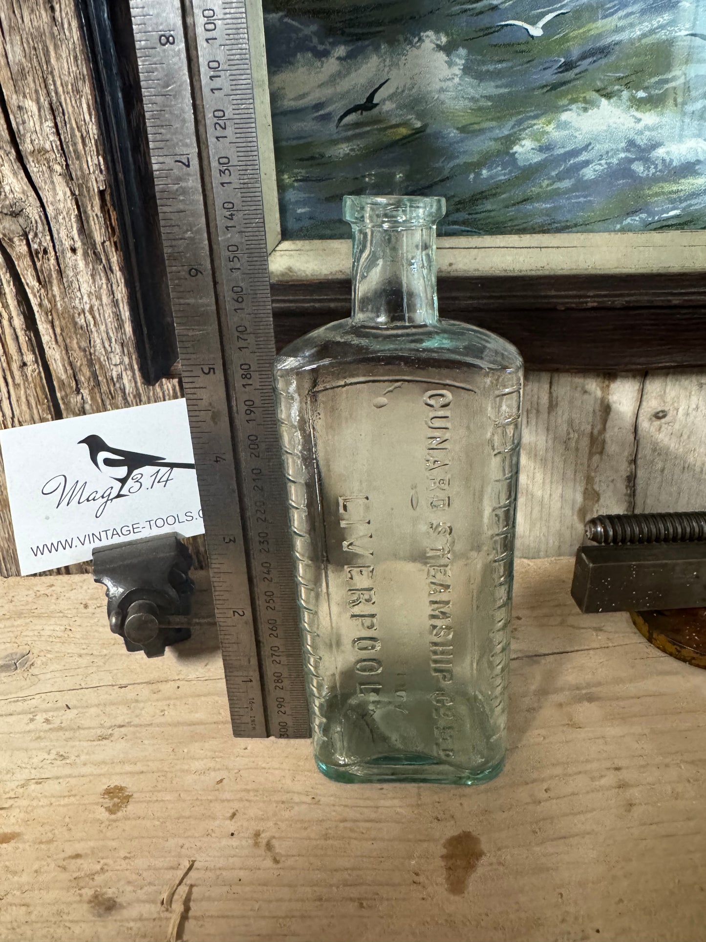 Antique Cunard Shipping Co Ltd Glass Medicine Bottle