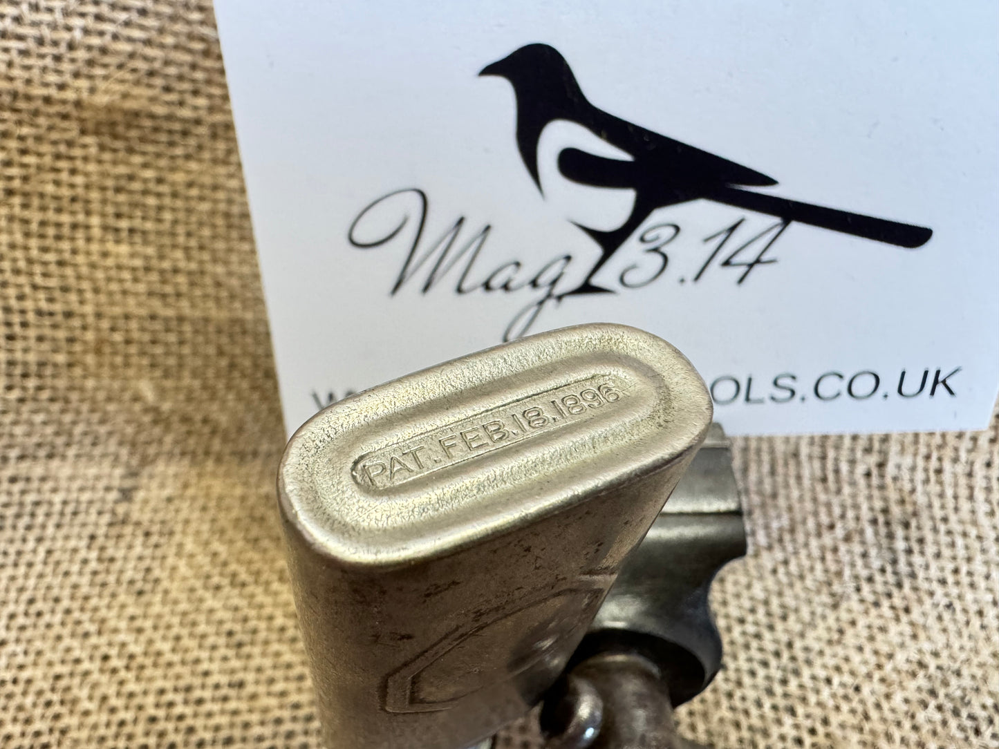 Vintage oil dropper can with 1896 Pat date & screw lid.