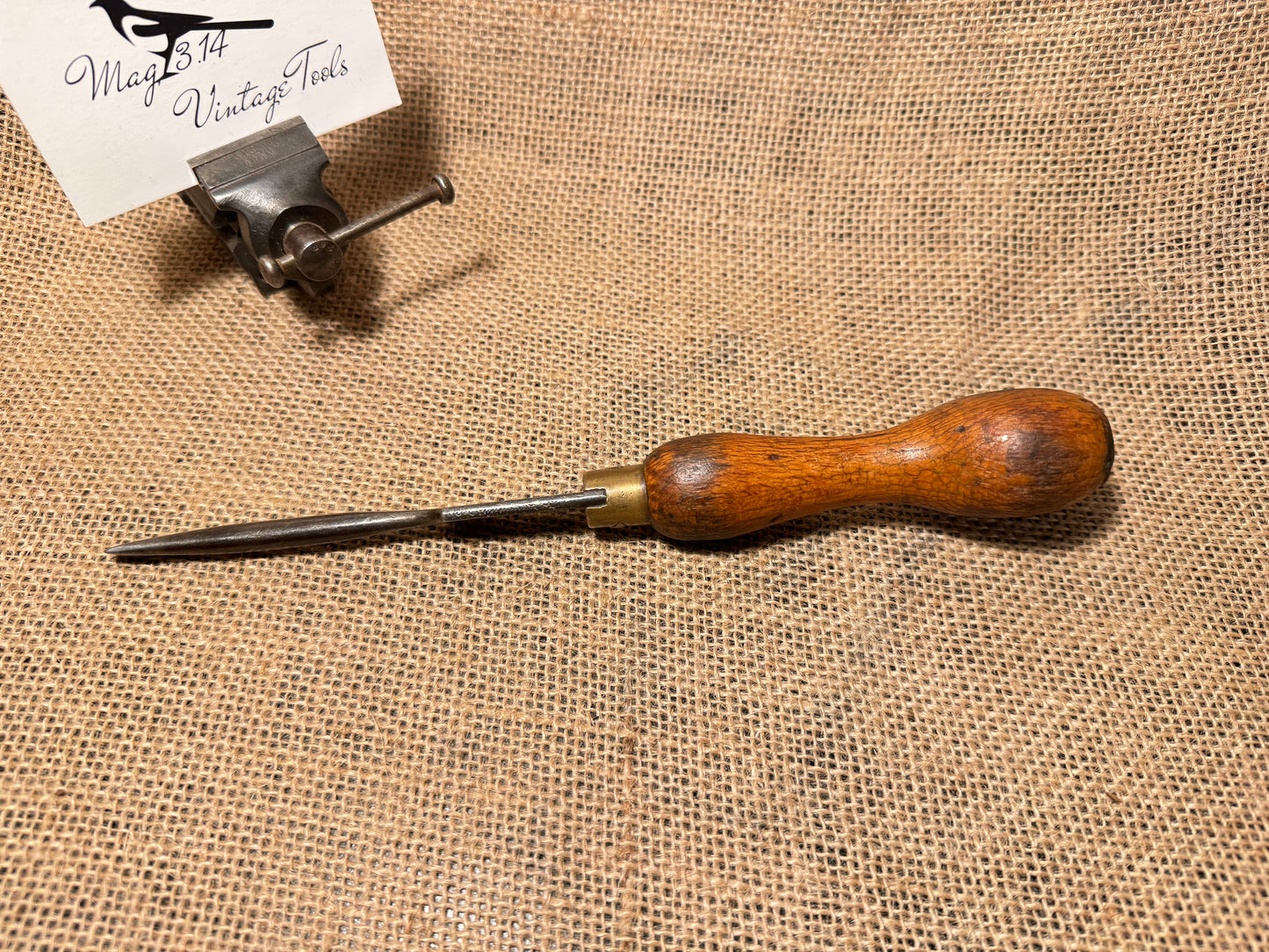9” Vintage Wooden Handle Flat Blade Screwdriver