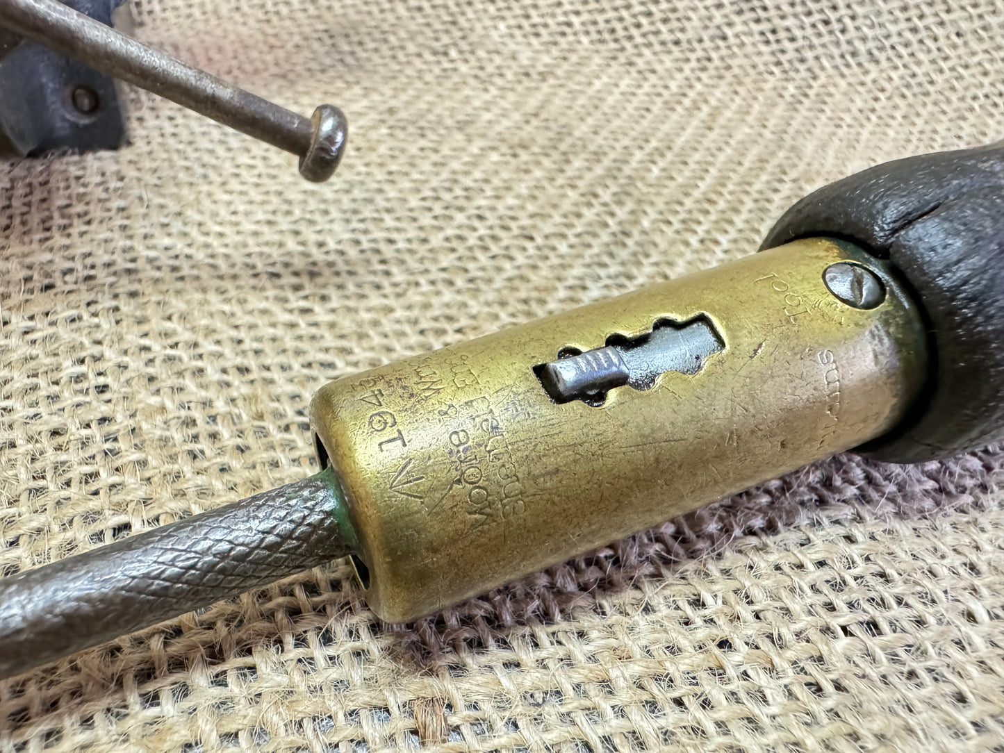 Vintage Moore & Wright Ratcheting Flatblade Screwdriver featuring 1943 British Military Broad Arrow