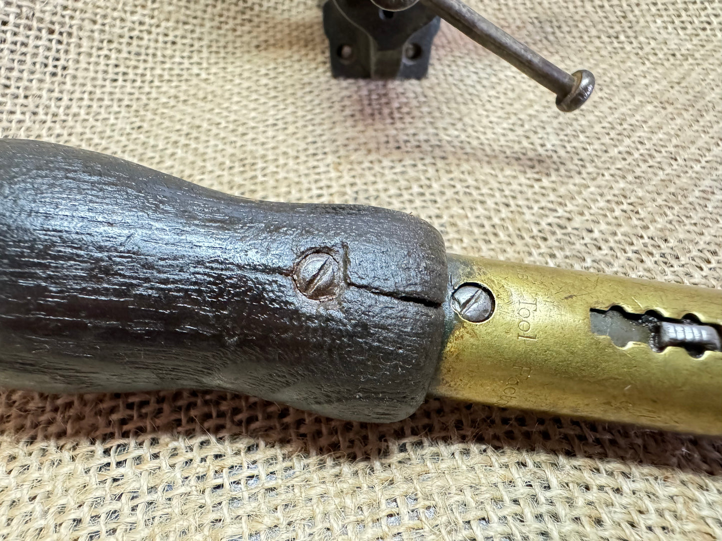 Vintage Moore & Wright Ratcheting Flatblade Screwdriver featuring 1943 British Military Broad Arrow