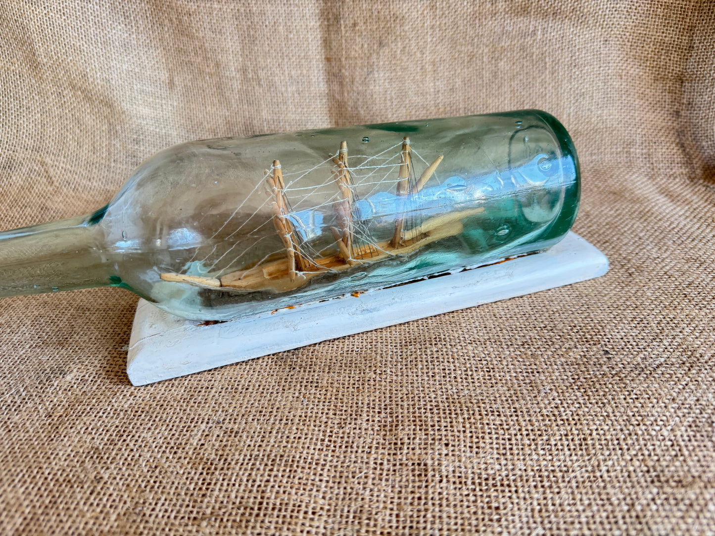 Antique 3 Mast Sailing Ship In A Bottle