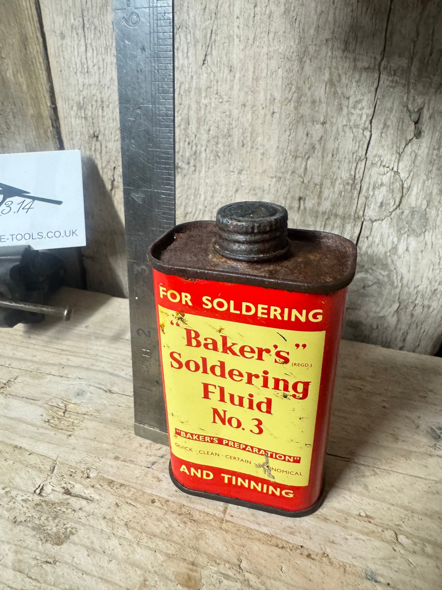 Vintage Baker's Soldering Fluid No. 3 Tin