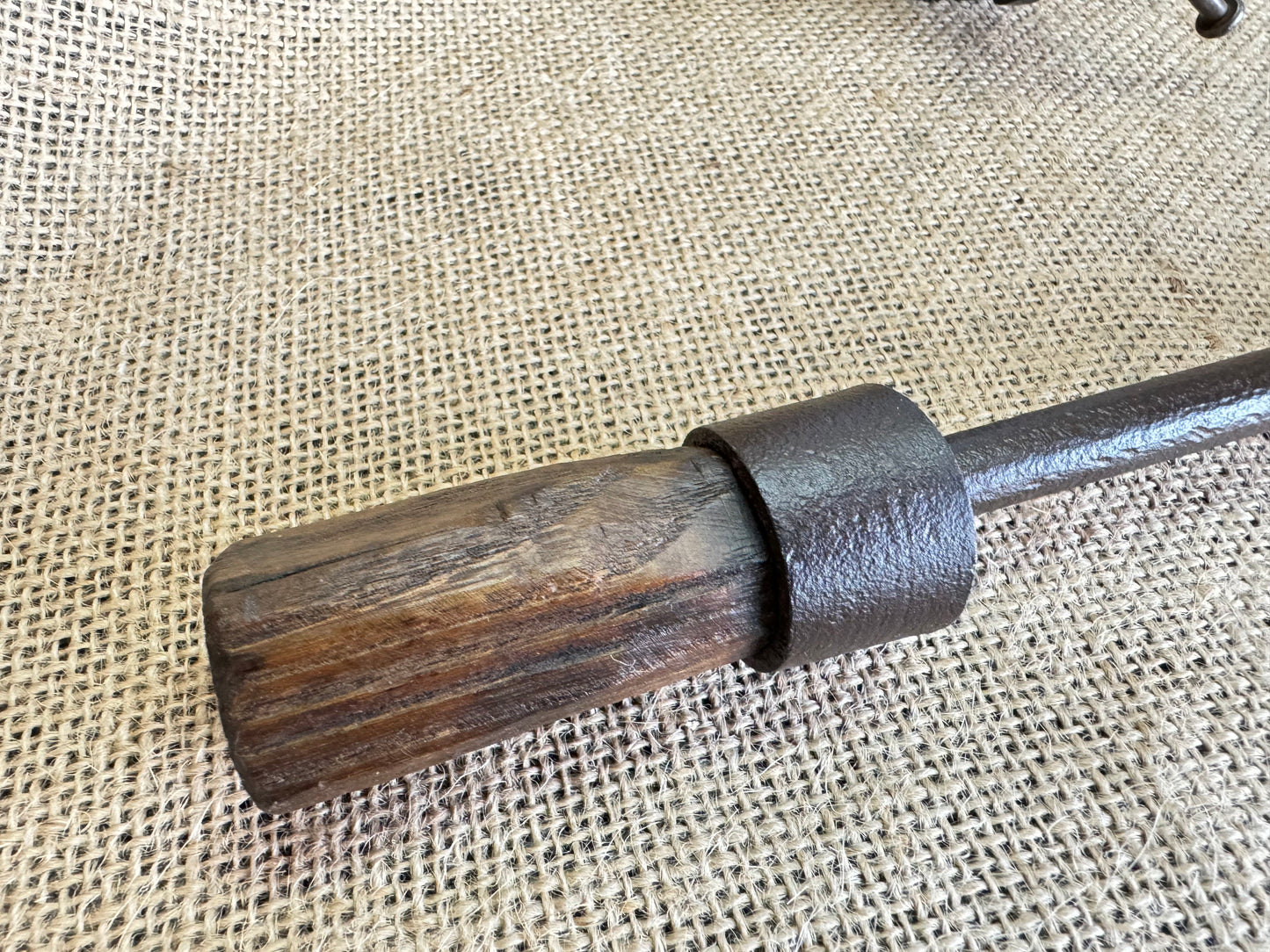 Antique Interesting Primitive Copper Head Hammer or Iron