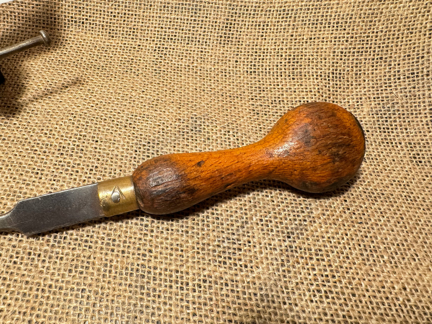 9” Vintage Wooden Handle Flat Blade Screwdriver