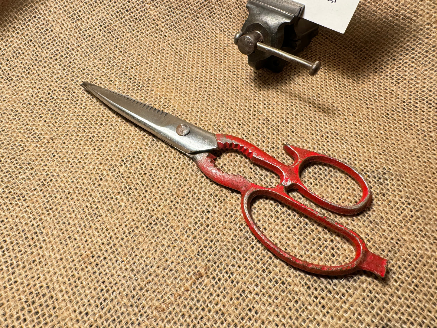 Vintage Red Handled Kitchen Scissors