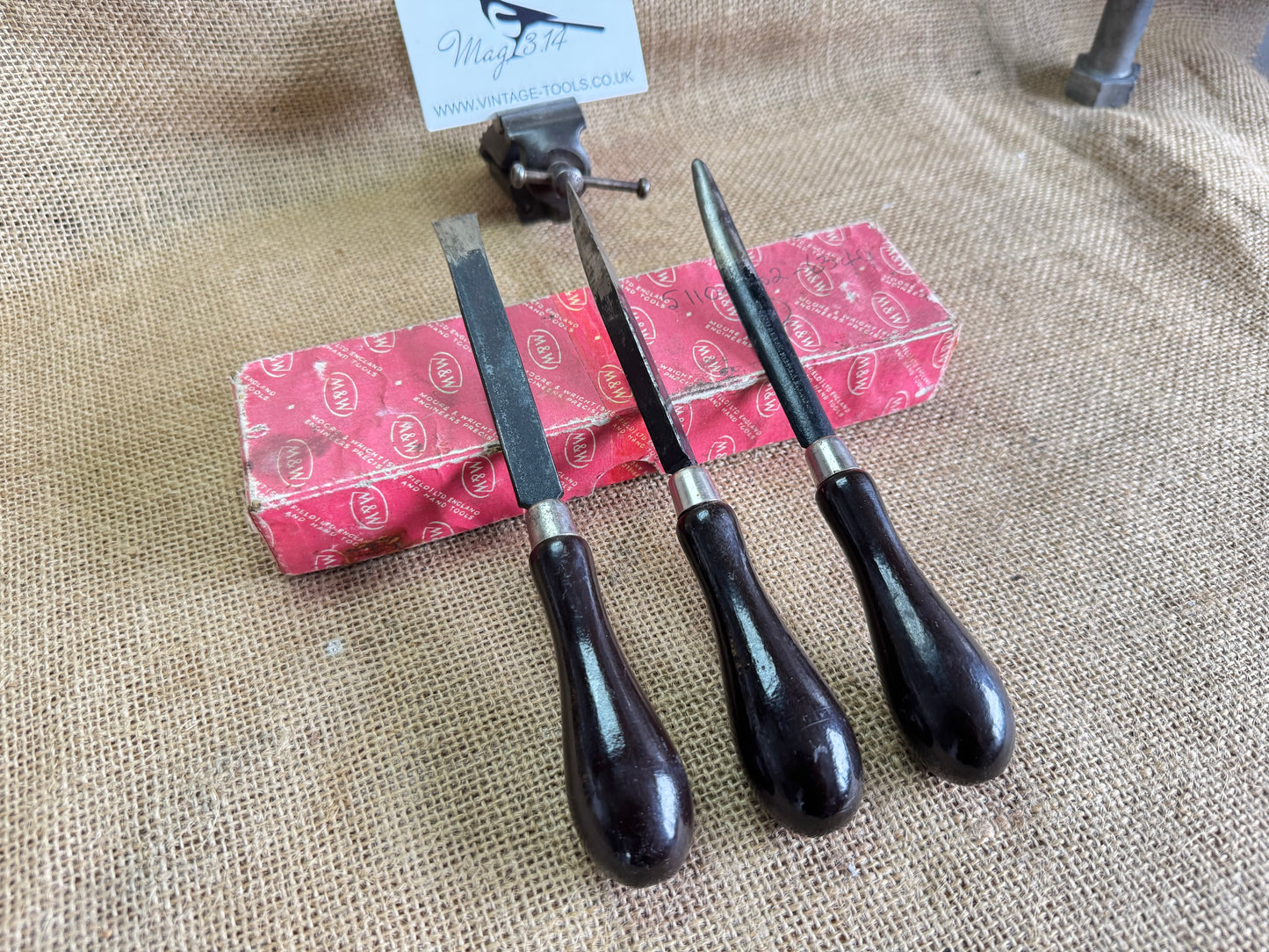 Moore & Wright No 96 Set of 3 Wooden Handle Bearing Scrapers