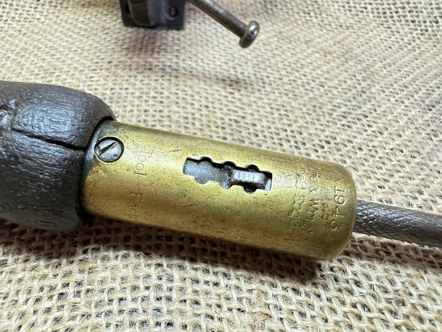 Vintage Moore & Wright Ratcheting Flatblade Screwdriver featuring 1943 British Military Broad Arrow