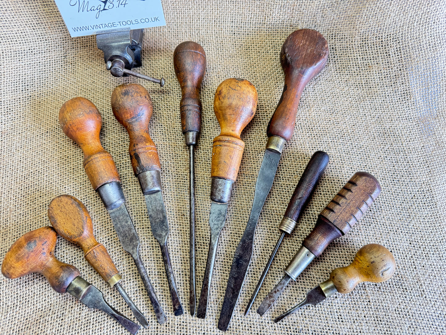 Selection of 10 Vintage Screwdrivers / Turnscrews Marples, Foreign etc