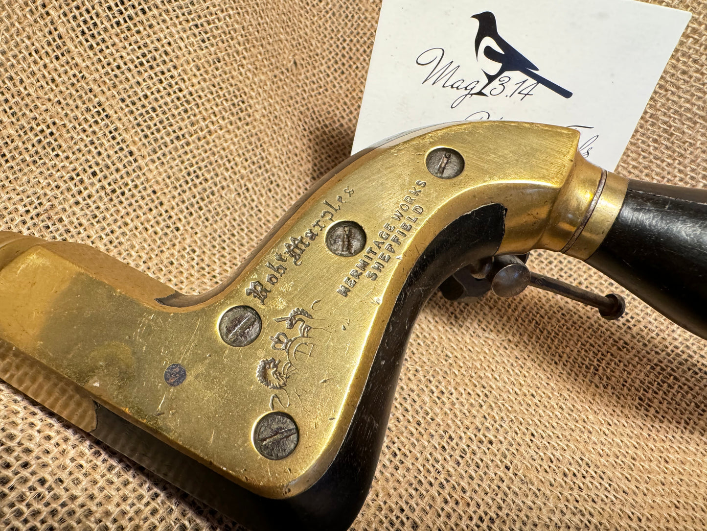 Antique Marples Ultimatum Ebony & Brass Framed Drill Brace