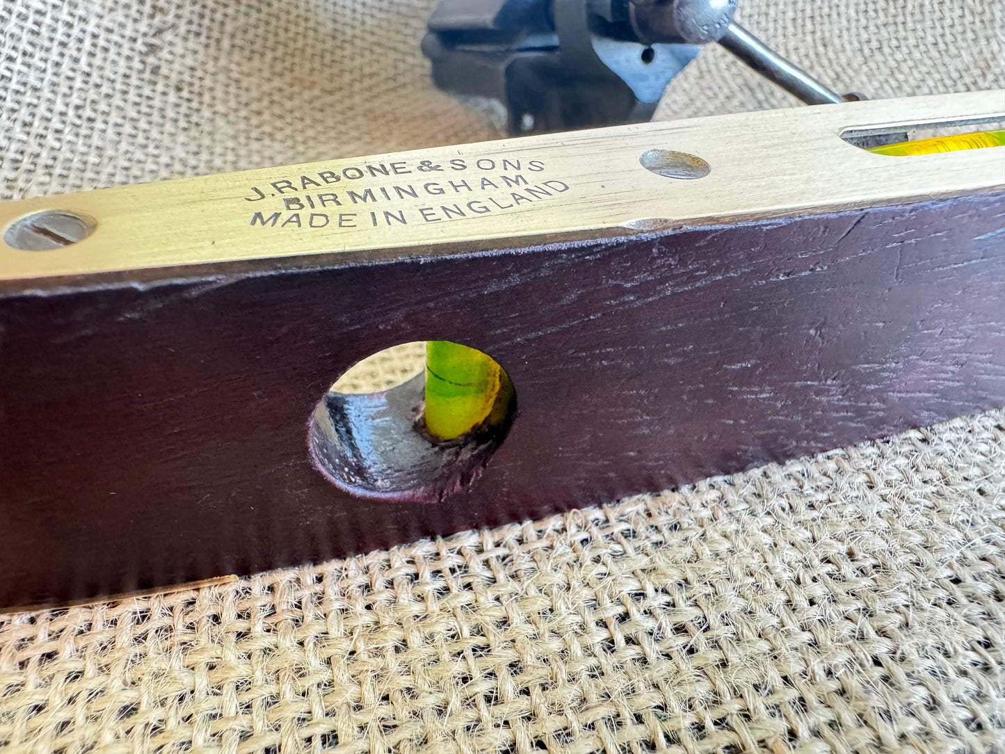 J Rabone & Sons No 1625 9” Spirit Level Rosewood and Brass