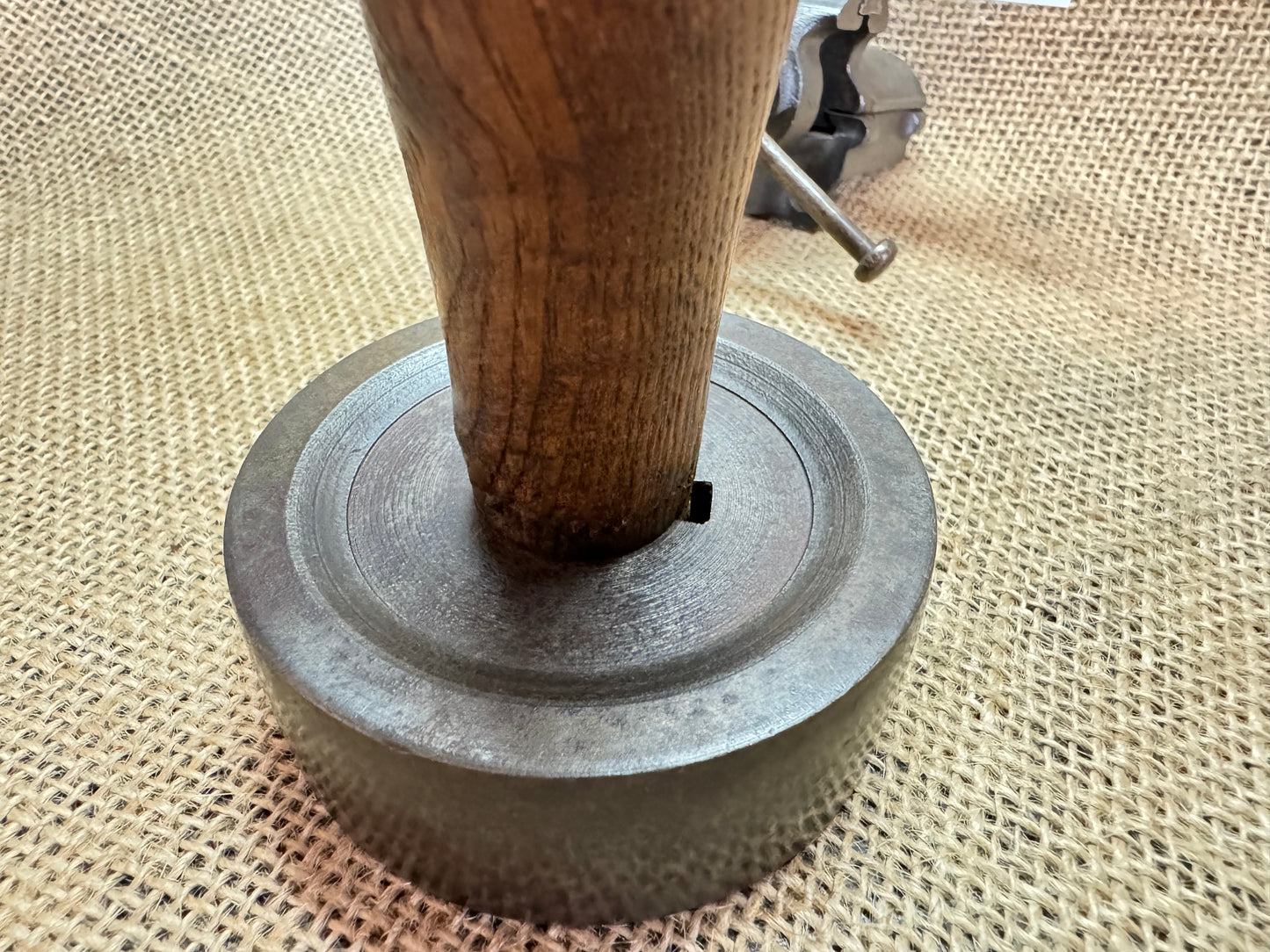 Mystery wooden Handle Vintage Tool Pulley / Roller / Hammer