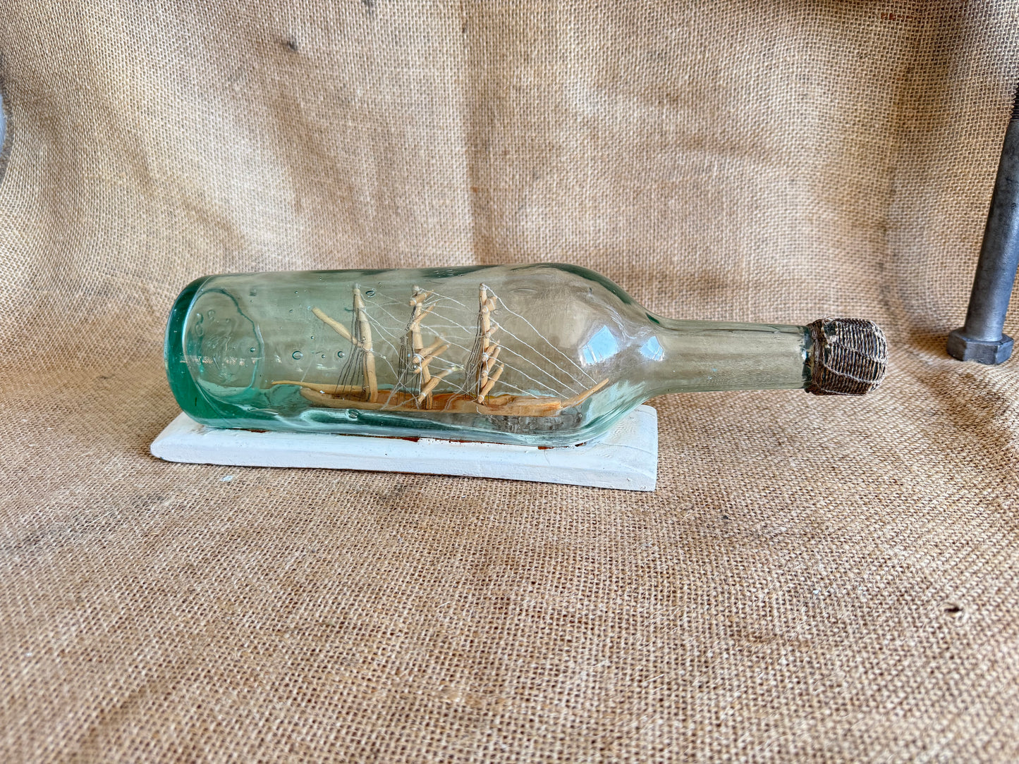 Antique 3 Mast Sailing Ship In A Bottle
