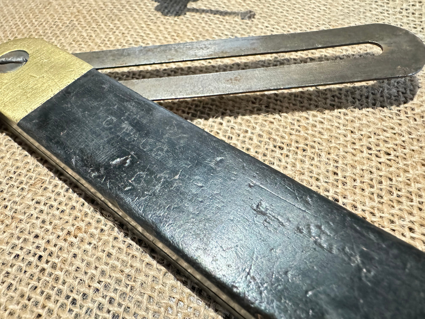 Ebony & Brass Carpenters Sliding Bevel Gauge