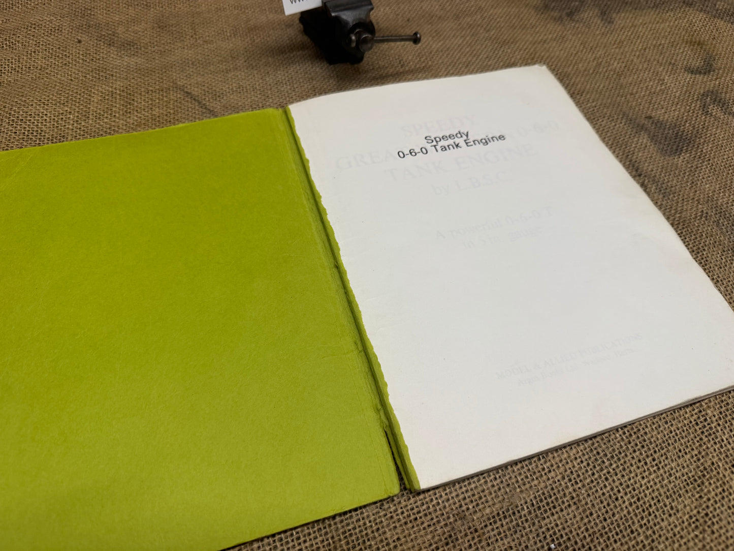 SPEEDY GREAT WESTERN 0-6-0 TANK ENGINE Technical Publication