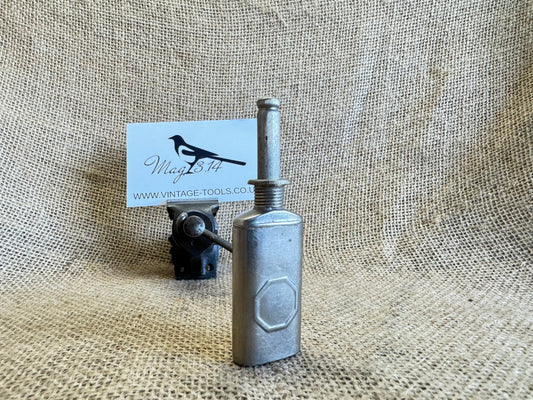 Vintage oil dropper can with 1896 Pat date & screw lid.