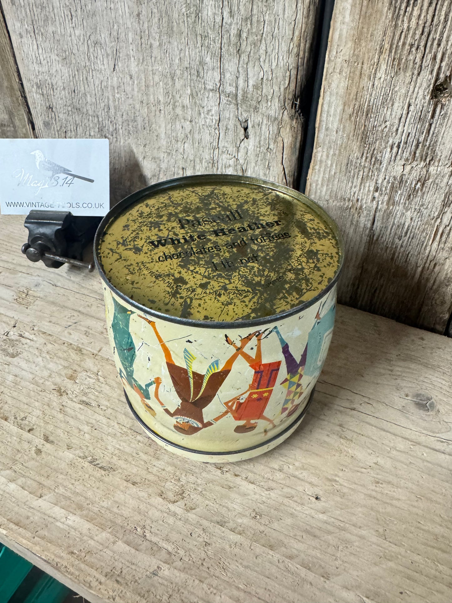 Vintage Pascall White Heather Chocolates & Toffees Tin