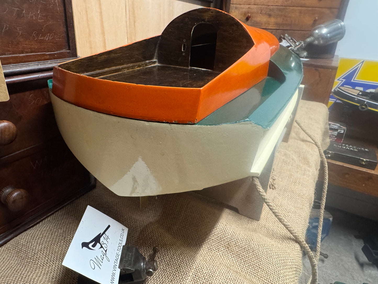 Vintage RC Model Speedboat 37" x 11"