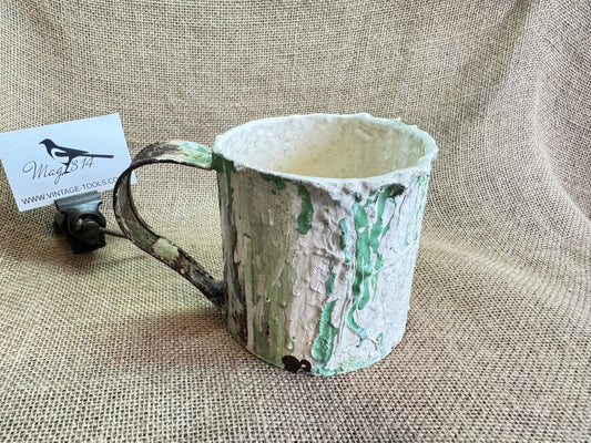 Vintage metal Jug with spilled paint, vase, paint brush stand etc