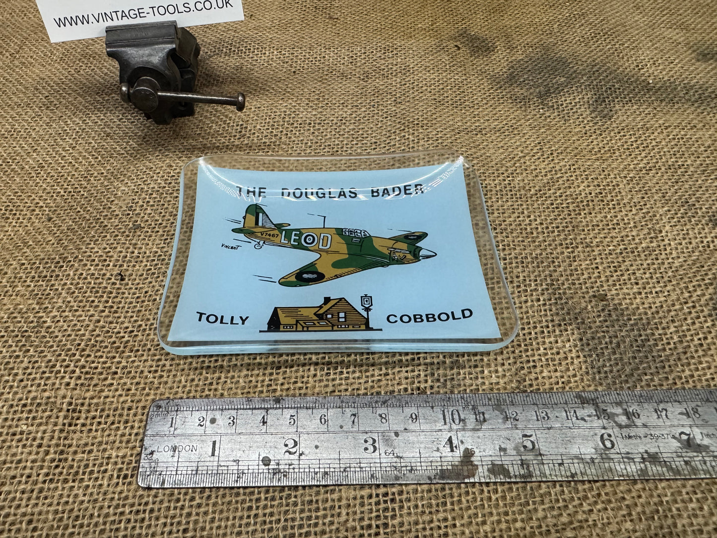 Douglas Bader / Tilly Cobbold Glass Ashtray