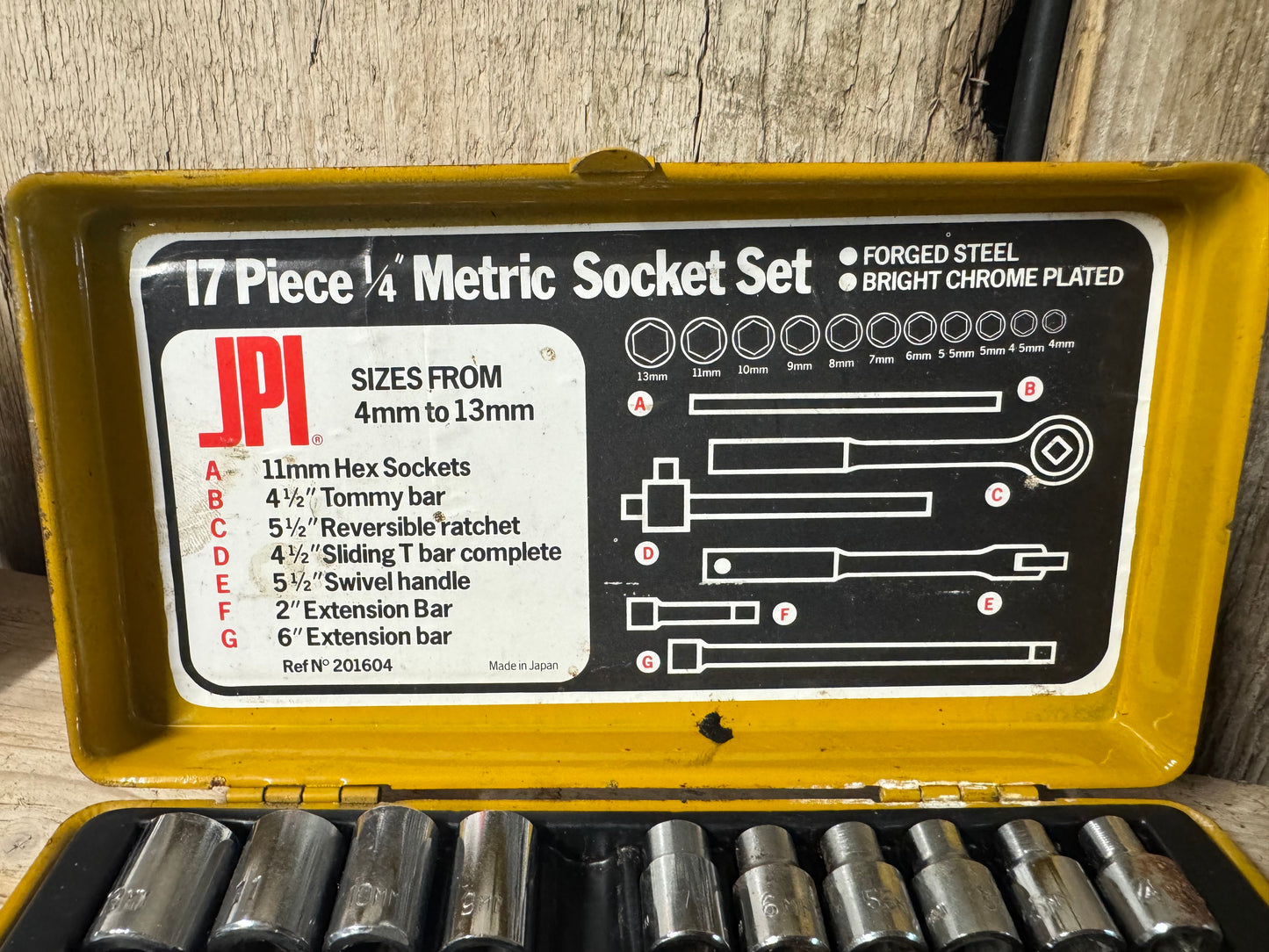 JPI 17 Piece 1/4" Metric Socket Set