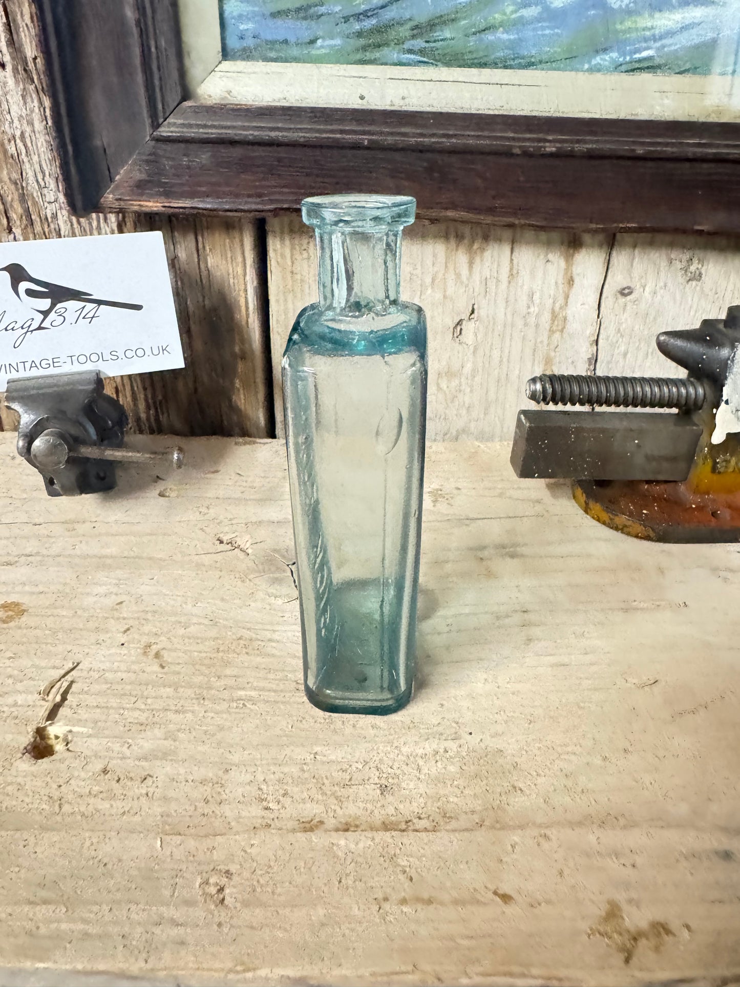Antique S.A.R & H Glass Medicine Bottle