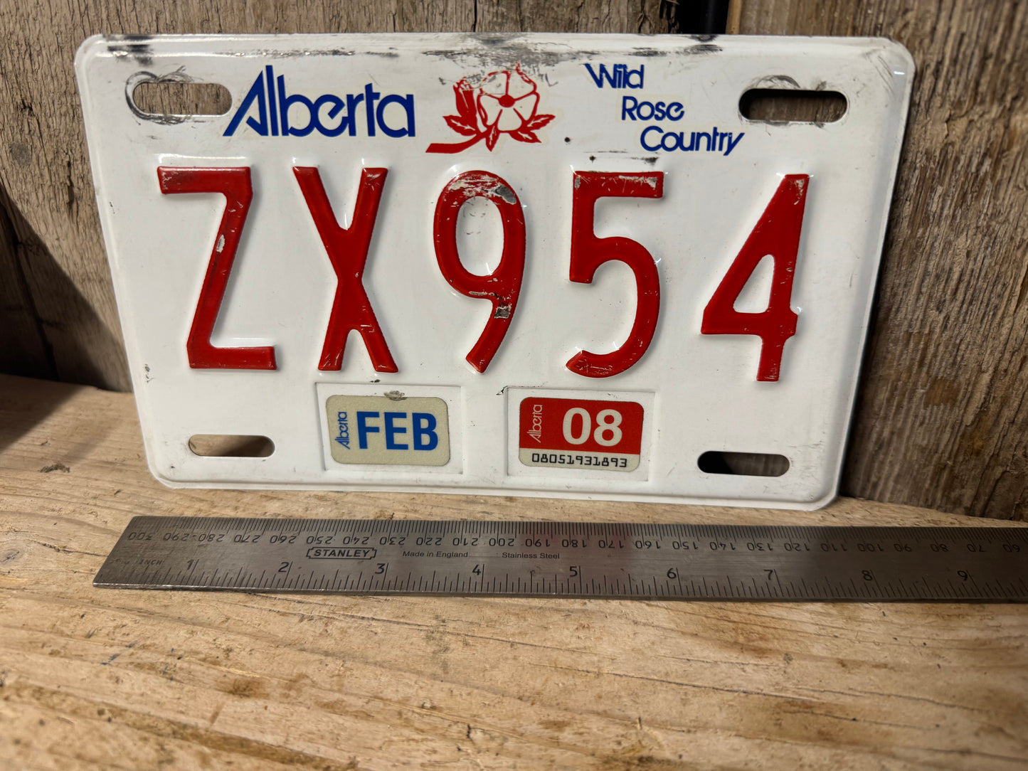 Alberta Wild Rose Country License Plate ZX954