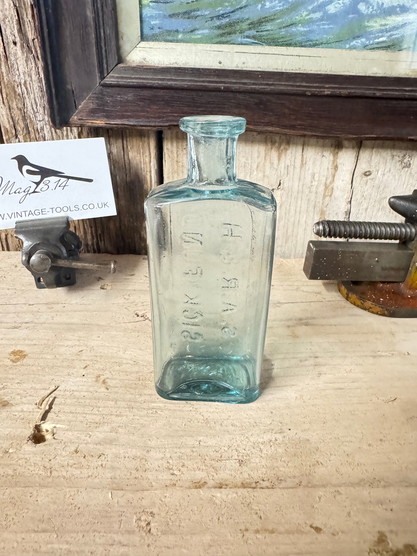 Antique S.A.R & H Glass Medicine Bottle