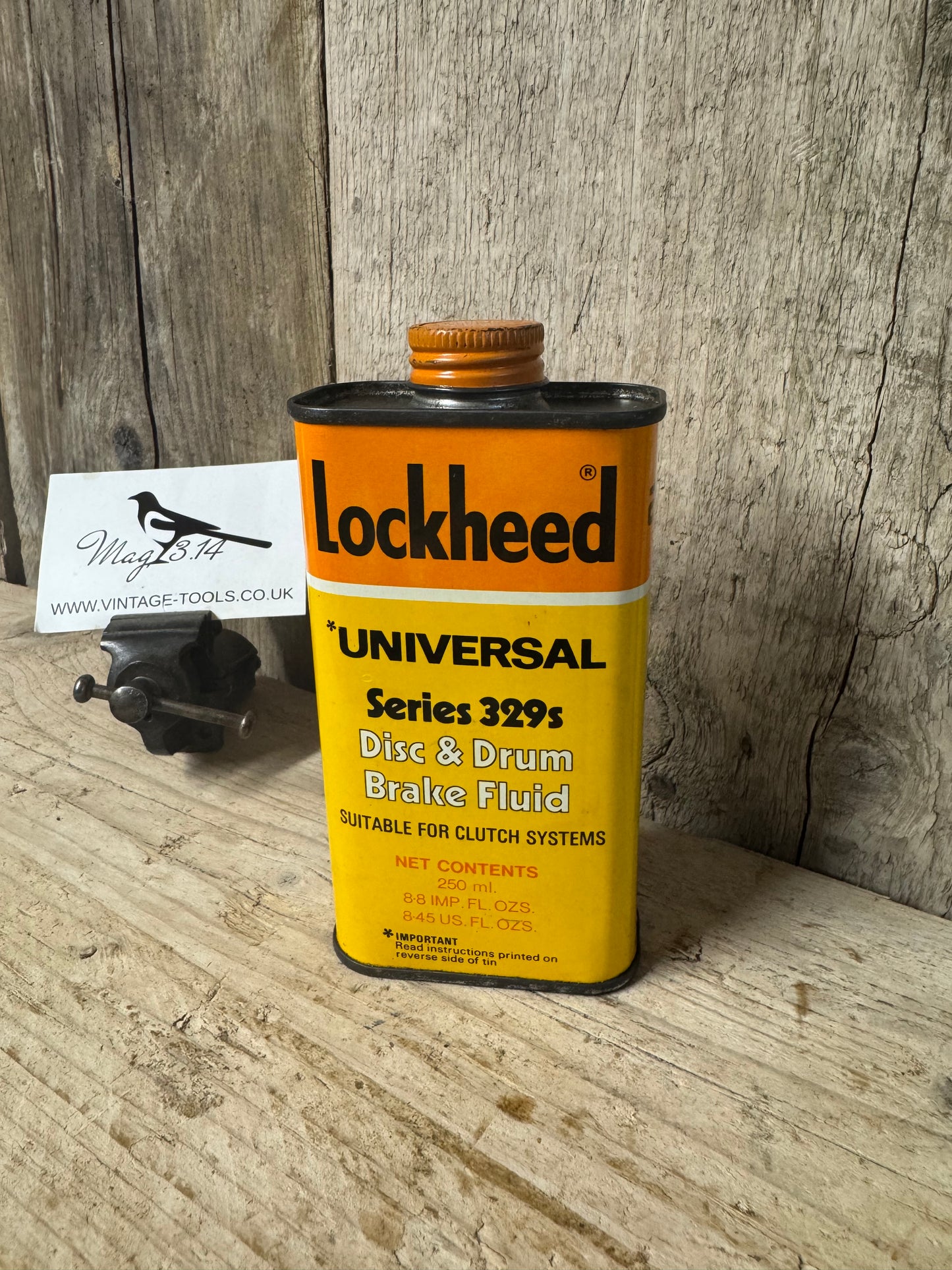 Vintage Lockheed Universal Series 329s Disc & Drum Brake Fluid Tin