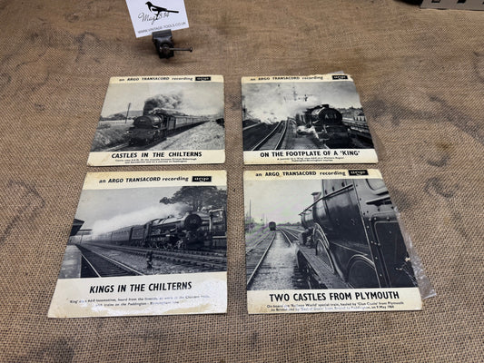 Set of 4 Argo Transacord Railway Themed Vinyl Recordings