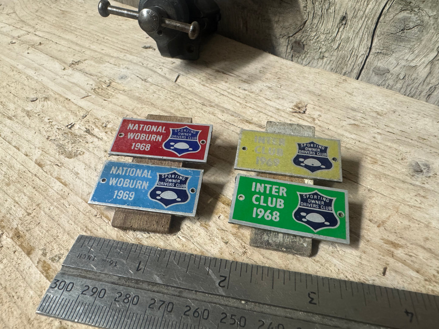 4 Sporting Owner Drivers Club Badges from 1969 & 1968