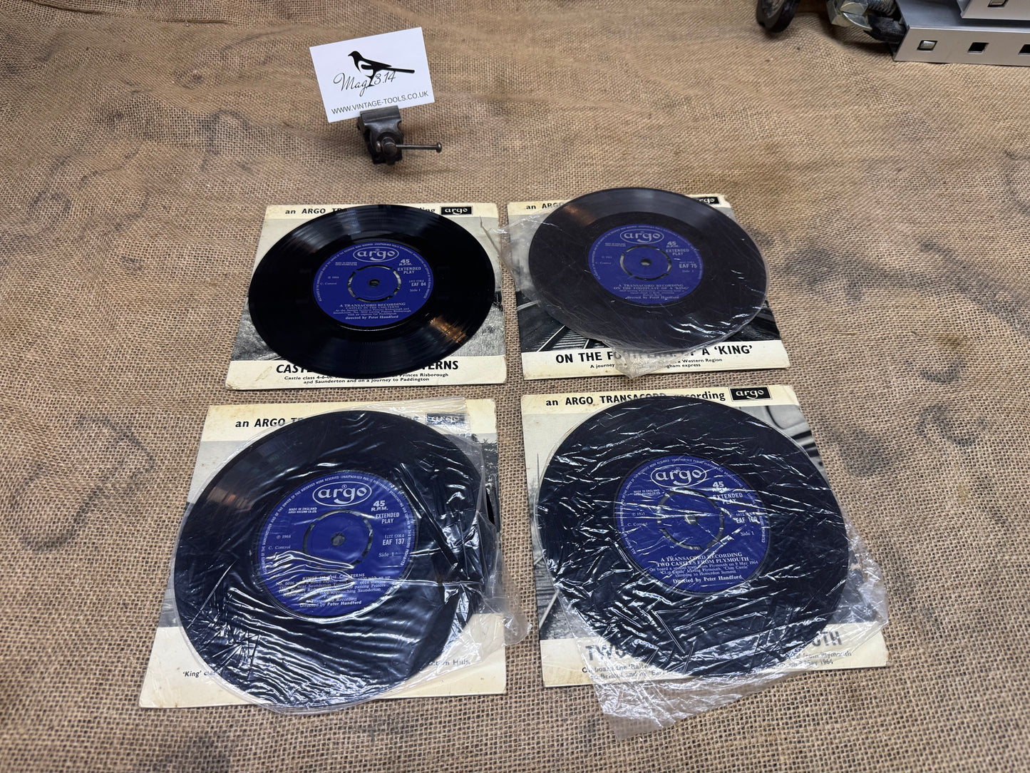Set of 4 Argo Transacord Railway Themed Vinyl Recordings