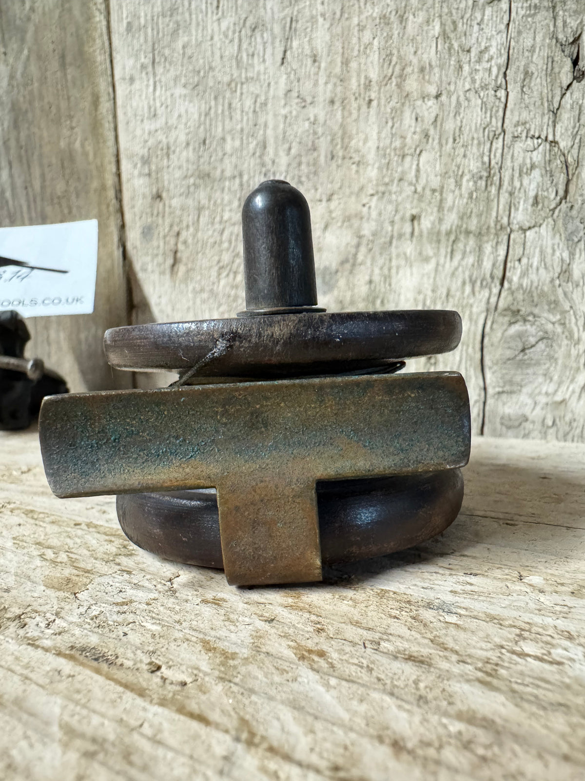 Vintage Wood & Brass Fishing Reel