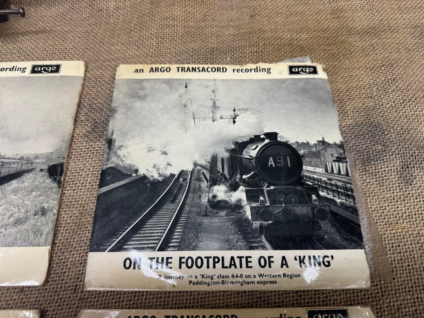 Set of 4 Argo Transacord Railway Themed Vinyl Recordings