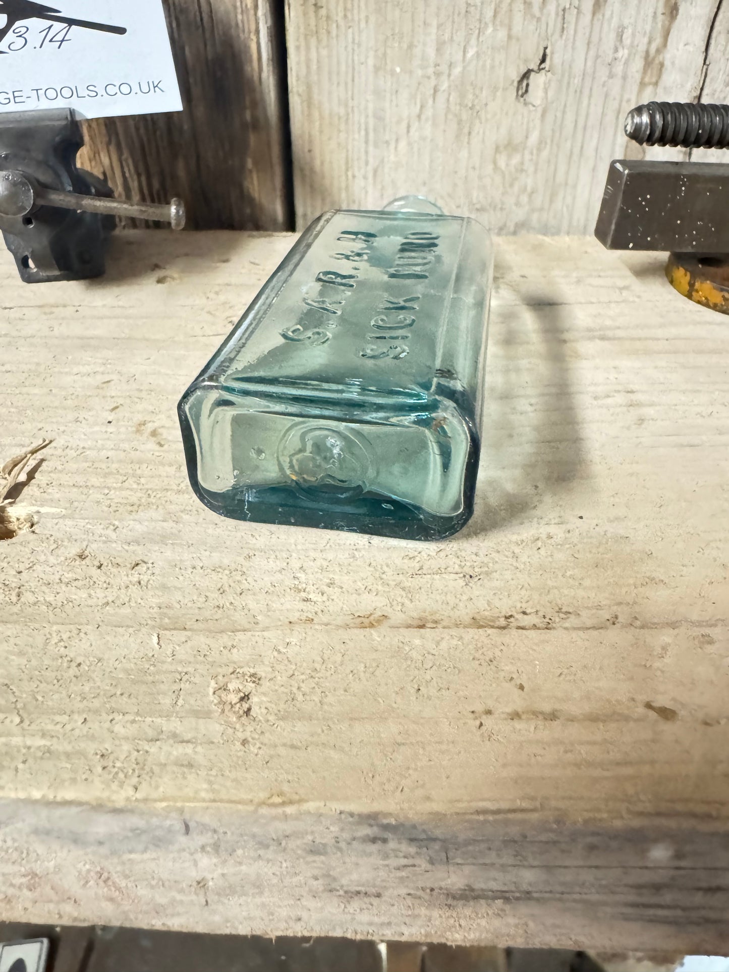 Antique S.A.R & H Glass Medicine Bottle
