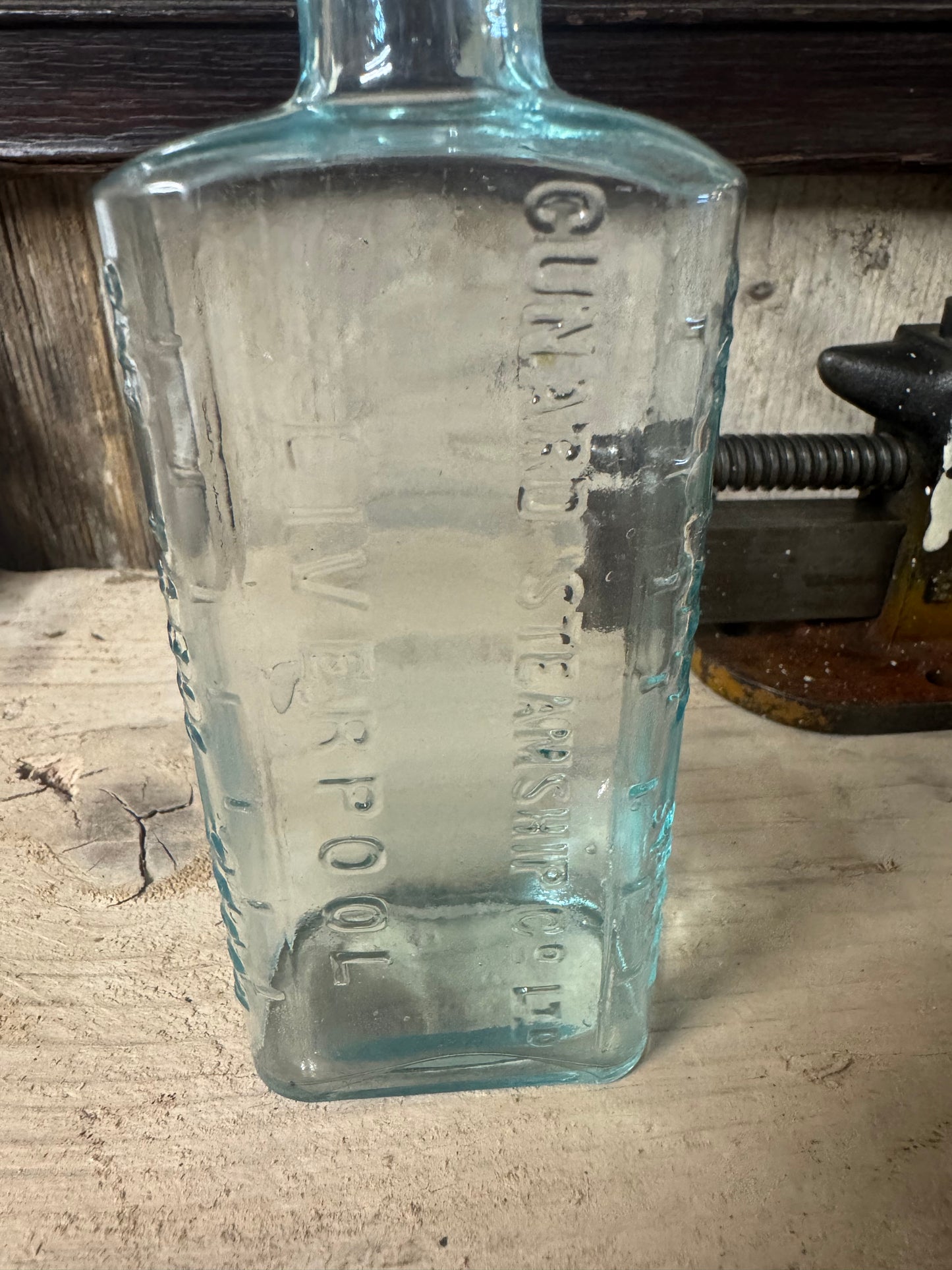 Antique Cunard Shipping Co Ltd Glass Medicine Bottle