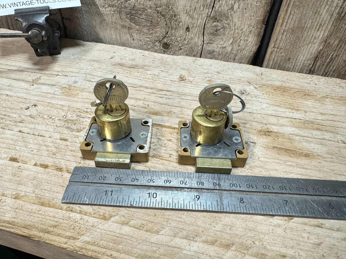 2 x Union Cylinder Deadbolt Cupboard Locks