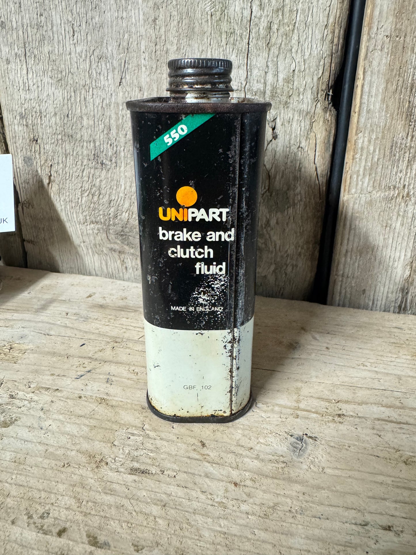 Vintage Unipart 550 Brake & Clutch Fluid Tin Can