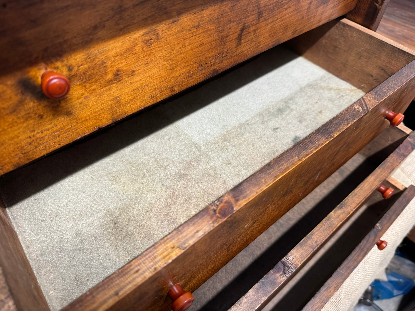 Vintage Pine 4 Drawer Machinist / Engineers Tool Chest