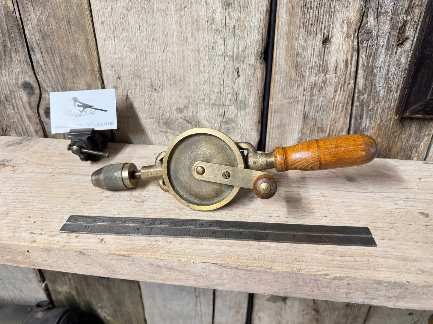 Rare Brass Body Egg Beater Hand Drill