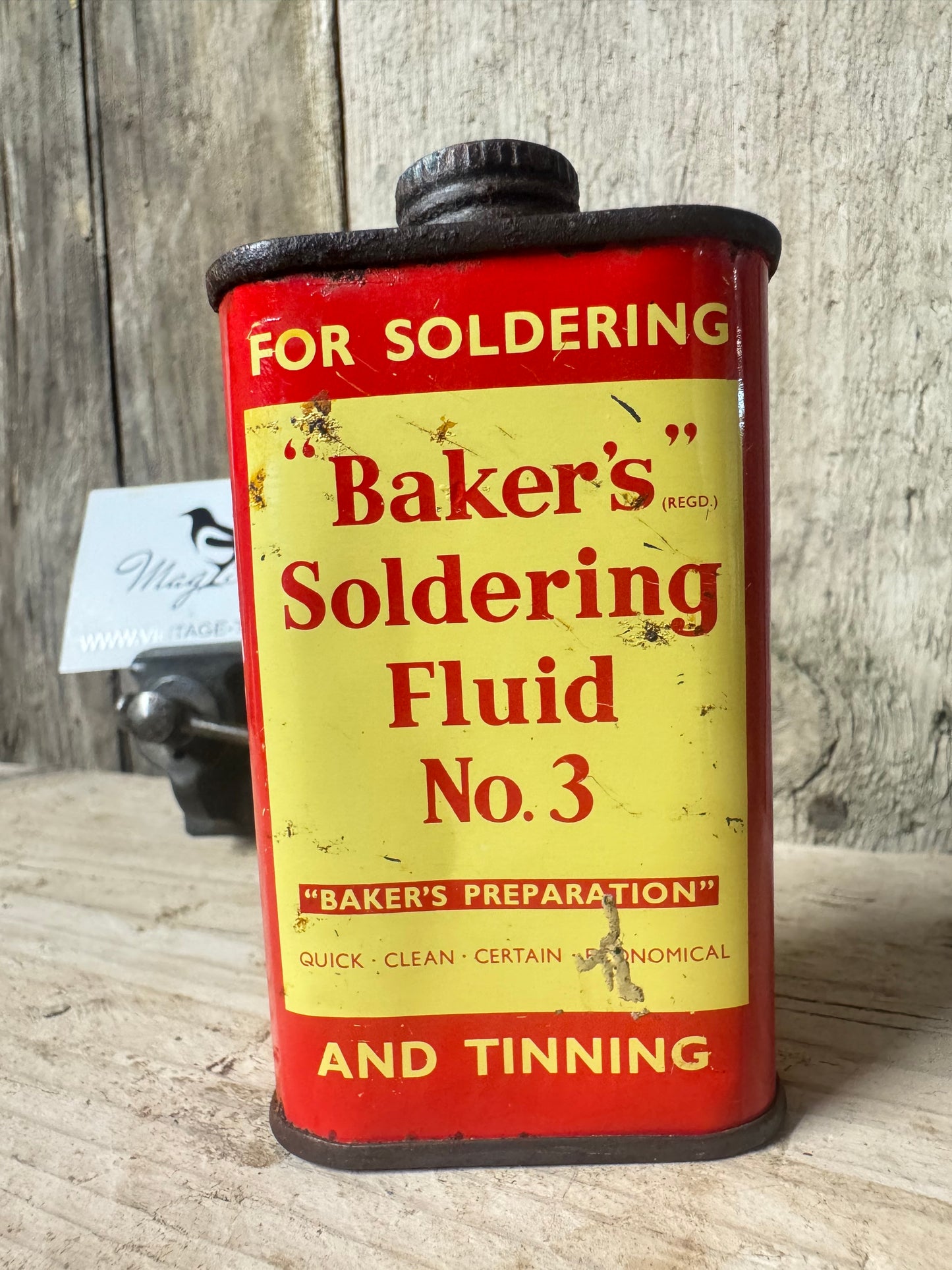 Vintage Baker's Soldering Fluid No. 3 Tin