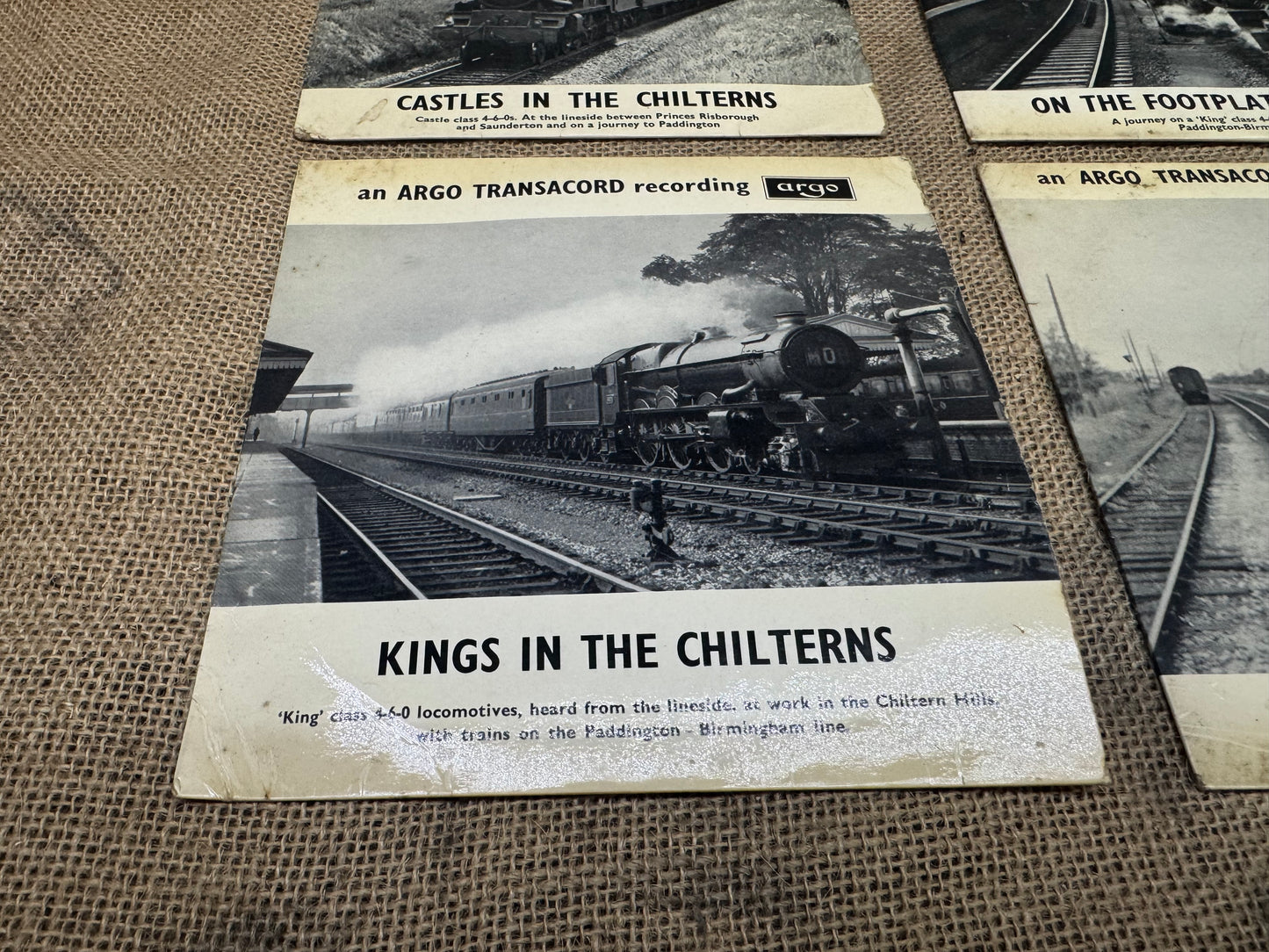 Set of 4 Argo Transacord Railway Themed Vinyl Recordings