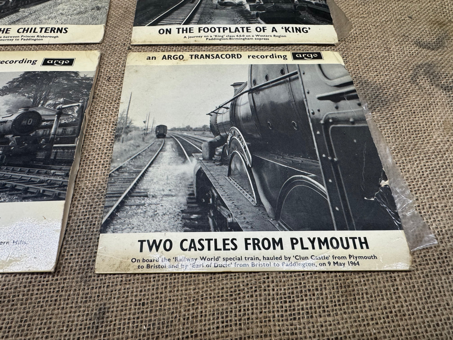 Set of 4 Argo Transacord Railway Themed Vinyl Recordings
