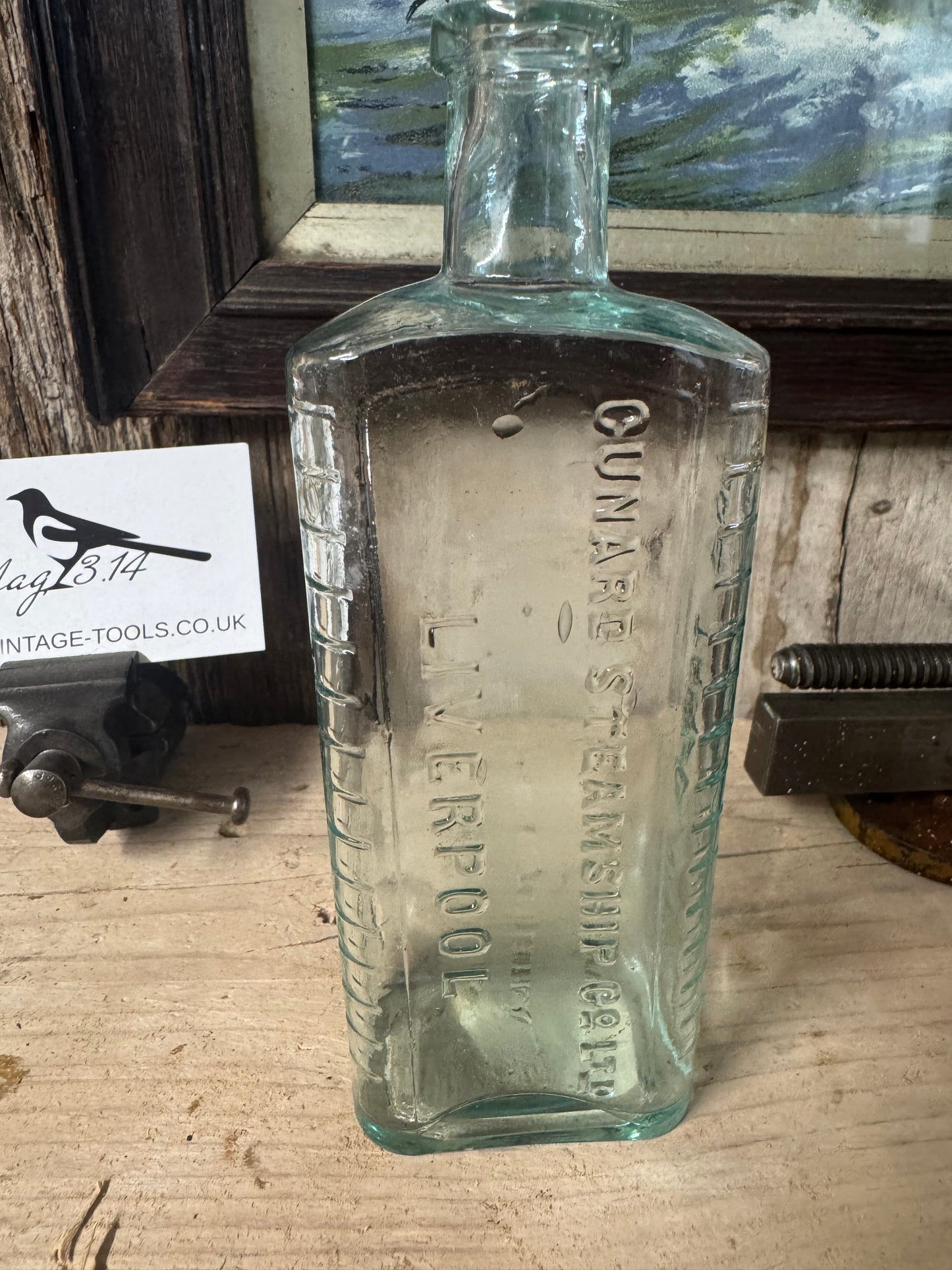 Antique Cunard Shipping Co Ltd Glass Medicine Bottle