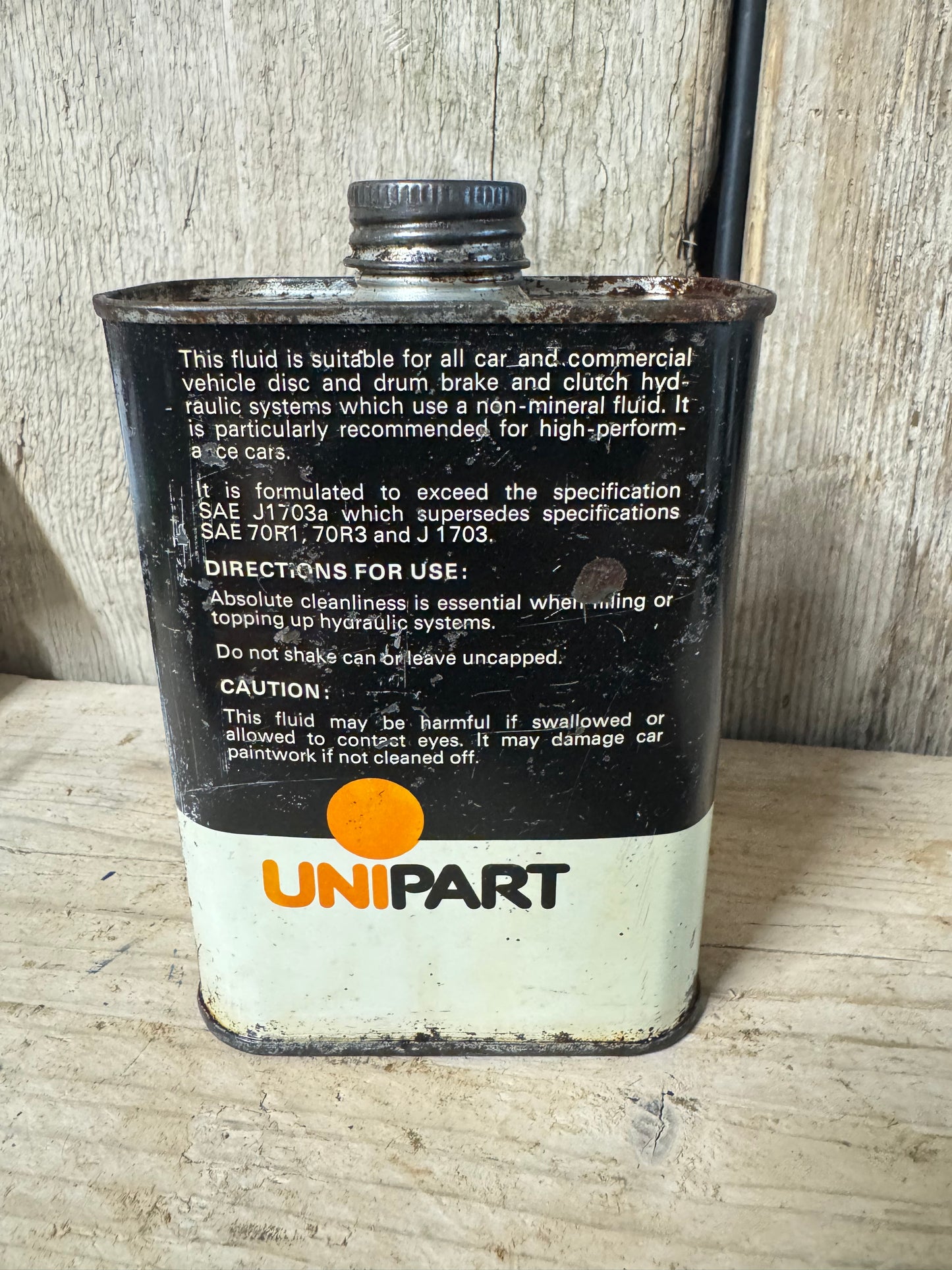 Vintage Unipart 550 Brake & Clutch Fluid Tin Can