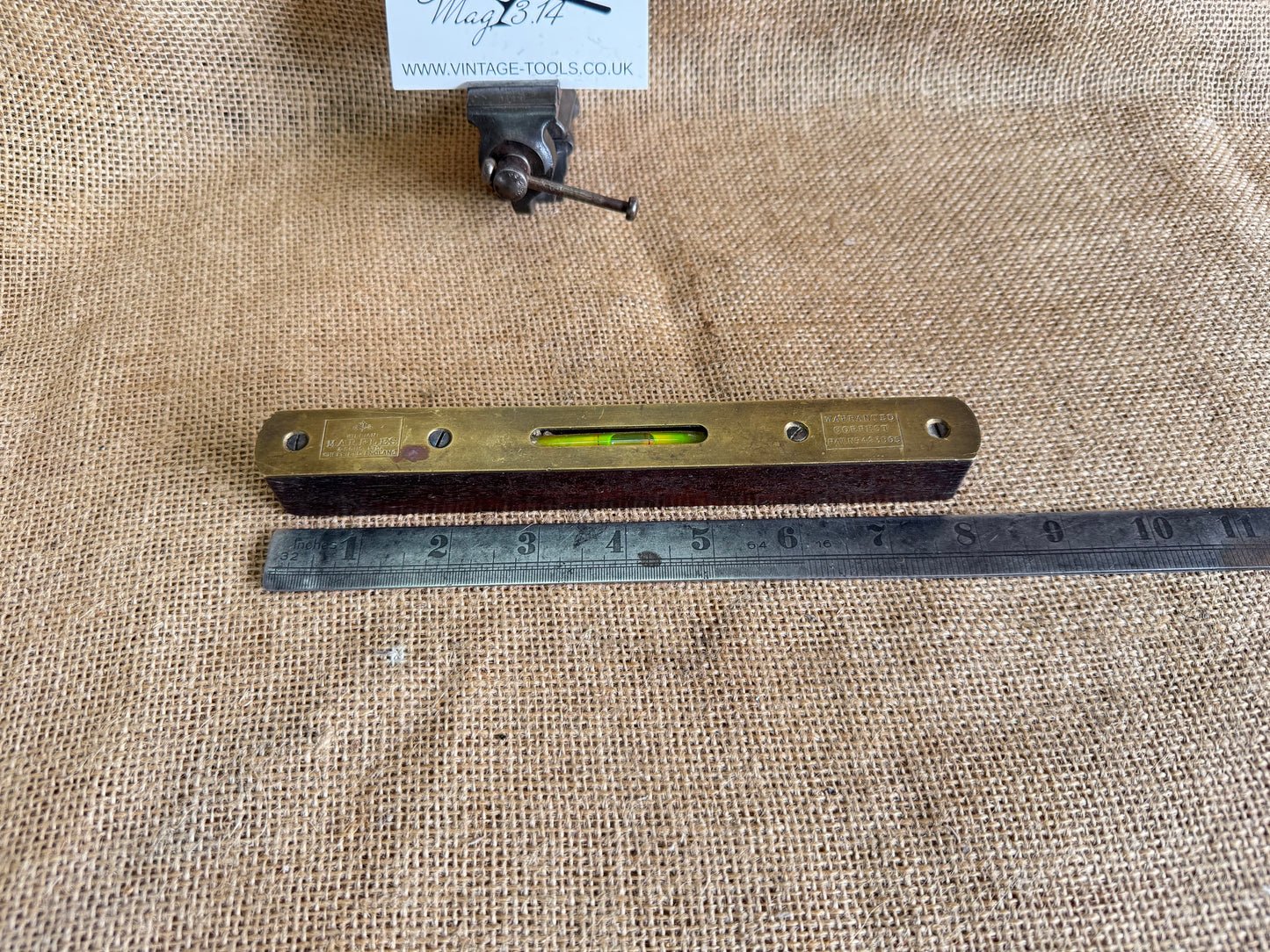 William Marples 8” Rosewood & Brass Level